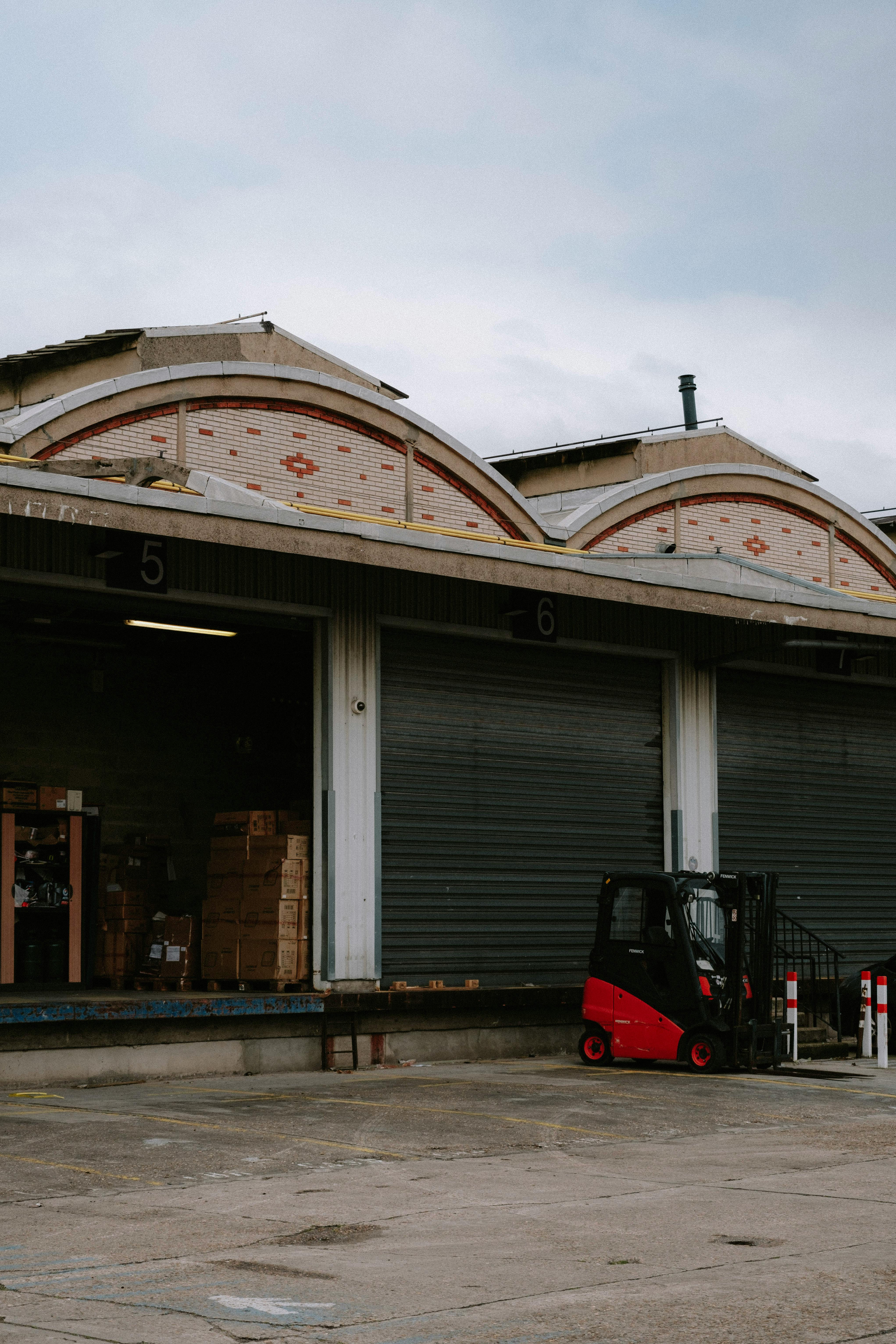 Modern logistics warehouse with inventory management systems
